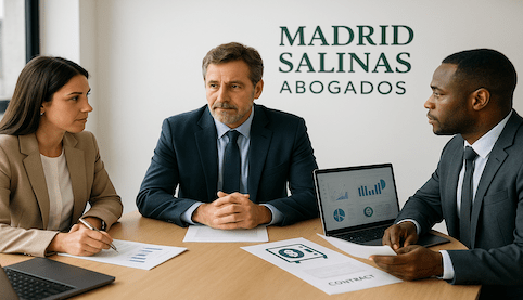 Reunión de trabajo sobre contratos mercantiles — financiación, gestión financiera y custodia — en Madrid Salinas Abogados