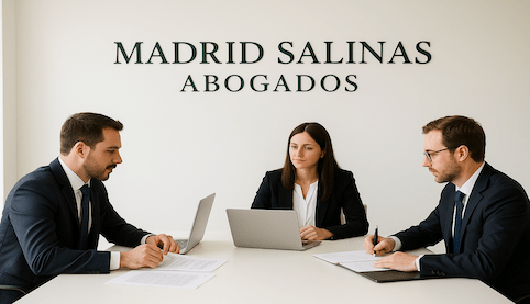 Equipo de Madrid Salinas Abogados analizando los elementos esenciales de un contrato.