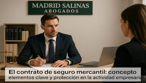 Abogado de Madrid Salinas Abogados asesorando sobre un contrato de seguro mercantil a una empresa