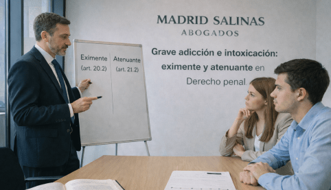 Abogado y ciudadano en un edificio judicial, ilustrando la diferencia entre autoridad y funcionario público en el artículo 24 del Código Penal.”
