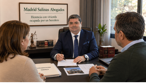 Abogado de Madrid Salinas Abogados asesorando a clientes sobre una herencia con vivienda ocupada por un heredero.