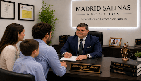 Abogado de familia Juan Madrid Salinas asesorando a una familia en Madrid Salinas Abogados sobre el cambio de colegio de un hijo tras una separación o divorcio
