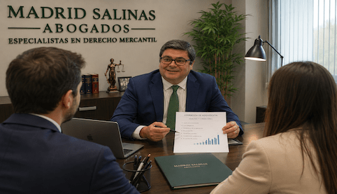 Abogado mercantil de Madrid Salinas Abogados asesorando a clientes sobre avales personales y deudas de una empresa